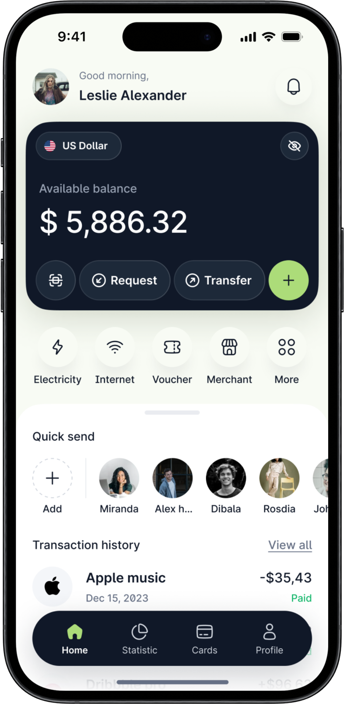 Mobile banking app interface for Borch shown on an iPhone